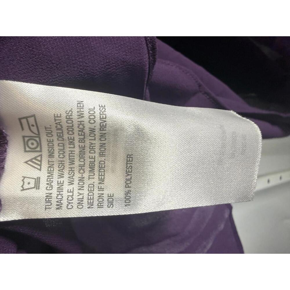 NWT G by Giuliana Women's Black Label Chiffon Poncho Velour Trim Purple Size XS - Picture 5 of 8